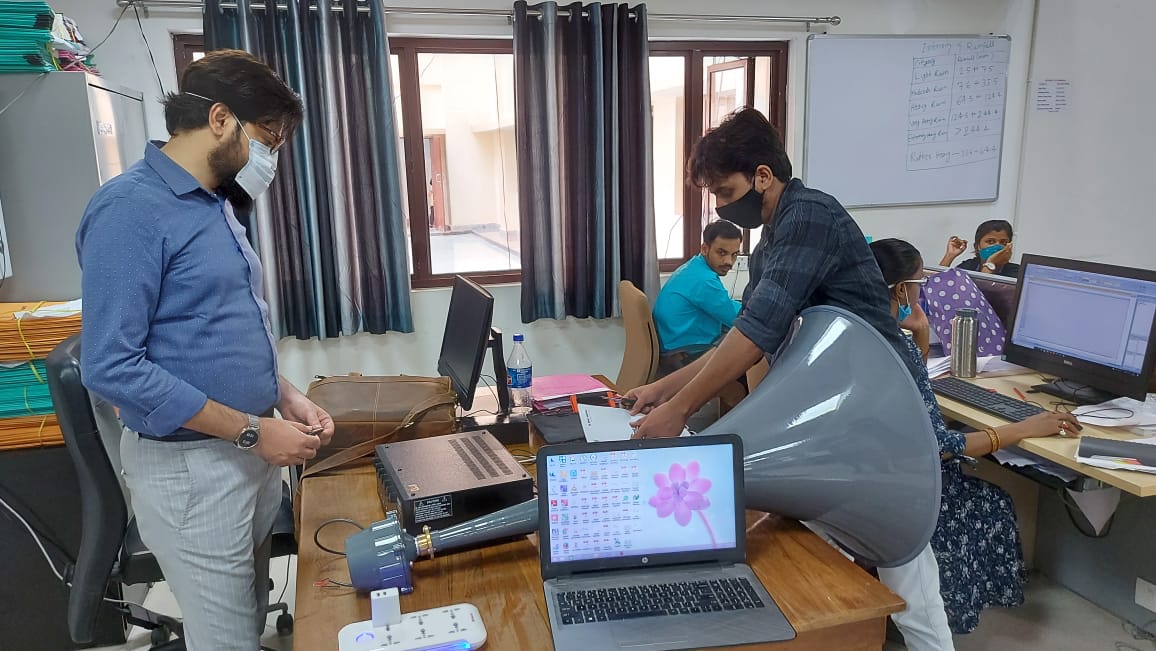 Vajranaad field siren and control laptop testing